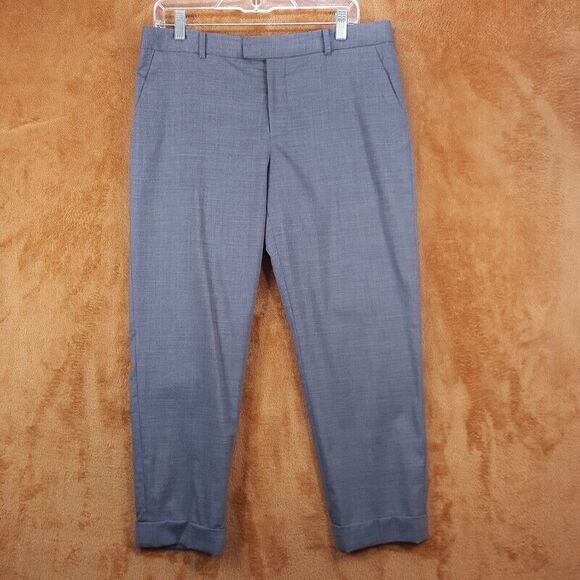 CLUB MONACO Pants Womens Size 8 Gray Cuffed Ankle Trouser Lightweight Wool Blend - Picture 1 of 10